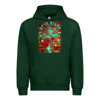 Forest Green he is risen cross with roses background Urban Hoodie - BarkalooDesign