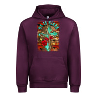 Mauve Wine he is risen cross with roses background Urban Hoodie - BarkalooDesign