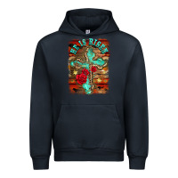 Navy he is risen cross with roses background Urban Hoodie - BarkalooDesign