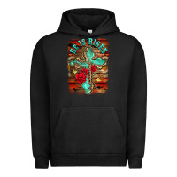 Pigment Black he is risen cross with roses background Urban Hoodie - BarkalooDesign