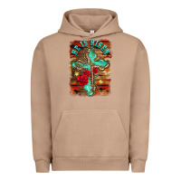 Pigment Burro he is risen cross with roses background Urban Hoodie - BarkalooDesign