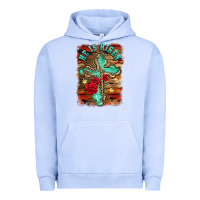 Pigment Grape Ice he is risen cross with roses background Urban Hoodie - BarkalooDesign
