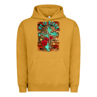 Pigment Peanut Butter he is risen cross with roses background Urban Hoodie - BarkalooDesign