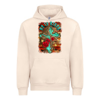 Sandshell he is risen cross with roses background Urban Hoodie - BarkalooDesign