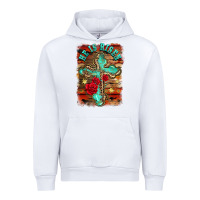 White he is risen cross with roses background Urban Hoodie - BarkalooDesign