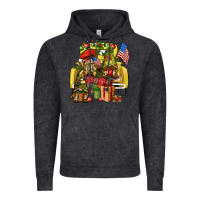 Vintage Black Christmas army gnomes truck 4th of july Vintage Hoodie - HowdyJamesFarm