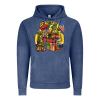 Vintage Denim Christmas army gnomes truck 4th of july Vintage Hoodie - HowdyJamesFarm