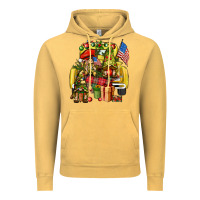 Vintage Mustard Christmas army gnomes truck 4th of july Vintage Hoodie - HowdyJamesFarm
