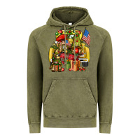 Vintage Olive Christmas army gnomes truck 4th of july Vintage Hoodie - HowdyJamesFarm