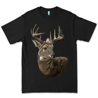 Black white tailed buck deer head Premium Tee - LillyAllenDesigns