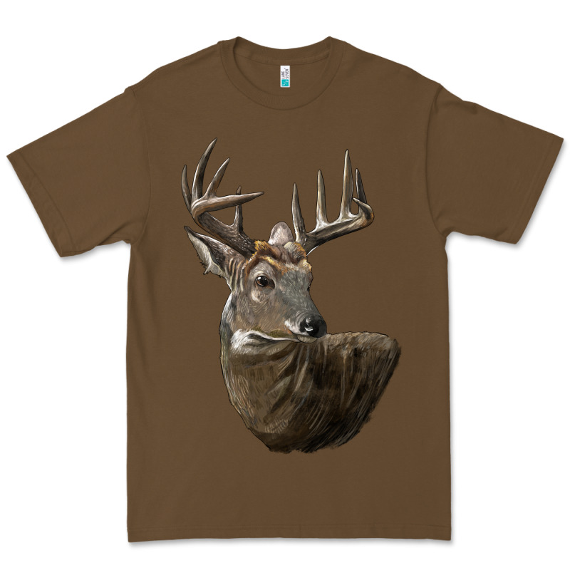 White Tailed Buck Deer Head Premium Tee by LillyAllenDesigns | Teevron