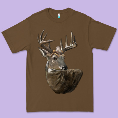 White Tailed Buck Deer Head Premium Tee Designed By Lillyallendesigns