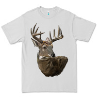 Dove Grey white tailed buck deer head Premium Tee - LillyAllenDesigns