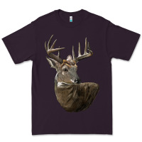 Plum white tailed buck deer head Premium Tee - LillyAllenDesigns