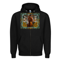 Black Western Horse Mouse Pad Zipper Hoodie - CowhideDigitalArt