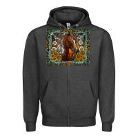 Charcoal Heather Western Horse Mouse Pad Zipper Hoodie - CowhideDigitalArt
