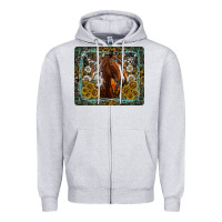 Heather Grey Western Horse Mouse Pad Zipper Hoodie - CowhideDigitalArt