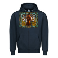 Navy Western Horse Mouse Pad Zipper Hoodie - CowhideDigitalArt