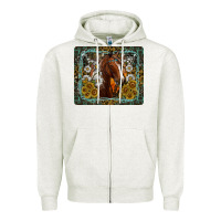 Oatmeal Heather Western Horse Mouse Pad Zipper Hoodie - CowhideDigitalArt
