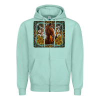 Seafoam Western Horse Mouse Pad Zipper Hoodie - CowhideDigitalArt