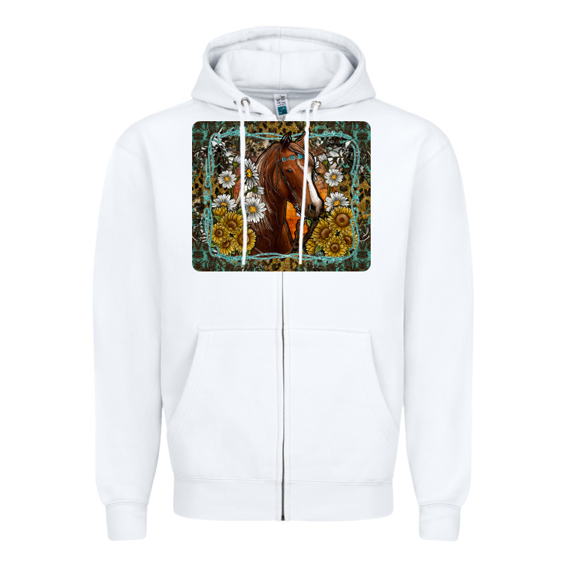 Western Horse Mouse Pad Zipper Hoodie by CowhideDigitalArt | Teevron