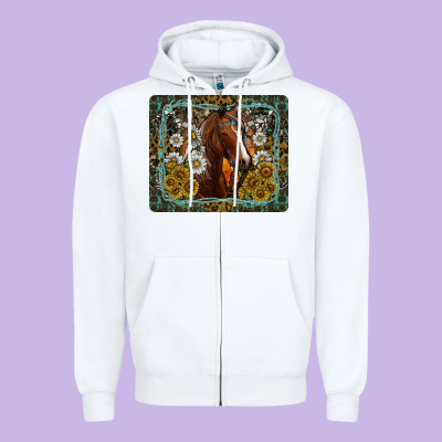Western Horse Mouse Pad Zipper Hoodie Designed By Cowhidedigitalart