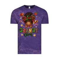 Cloud Purple granny claus afro messy bun Vintage Tee - texasbilliewilder