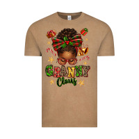 Vintage Coffee granny claus afro messy bun Vintage Tee - texasbilliewilder