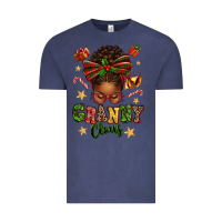 Vintage Denim granny claus afro messy bun Vintage Tee - texasbilliewilder