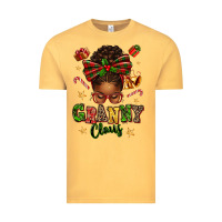 Vintage Mustard granny claus afro messy bun Vintage Tee - texasbilliewilder