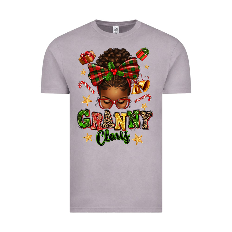 Granny Claus Afro Messy Bun Vintage Tee by texasbilliewilder | Teevron