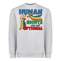 Heather Grey Human Rights Are Not Optional Heavyweight Sweatshirt - BundleAndBundleShop