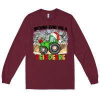 Burgundy nothing runs like a reindeere Long Sleeve Tee - CowGirlArtShop