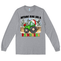 Heather Grey nothing runs like a reindeere Long Sleeve Tee - CowGirlArtShop