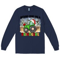 Navy nothing runs like a reindeere Long Sleeve Tee - CowGirlArtShop