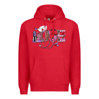 Red valentines day nurse love Premium Hoodie - RanaPortraitStore