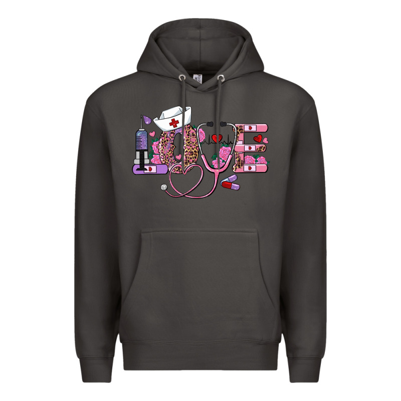 Valentines Day Nurse Love Premium Hoodie by RanaPortraitStore | Teevron