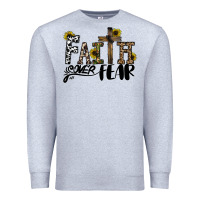 Heather Grey faith over fear Premium Sweatshirt - CowhideDigitalArt