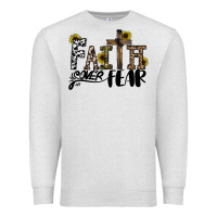 Oatmeal Heather faith over fear Premium Sweatshirt - CowhideDigitalArt