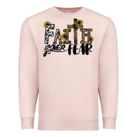 Pale Pink faith over fear Premium Sweatshirt - CowhideDigitalArt