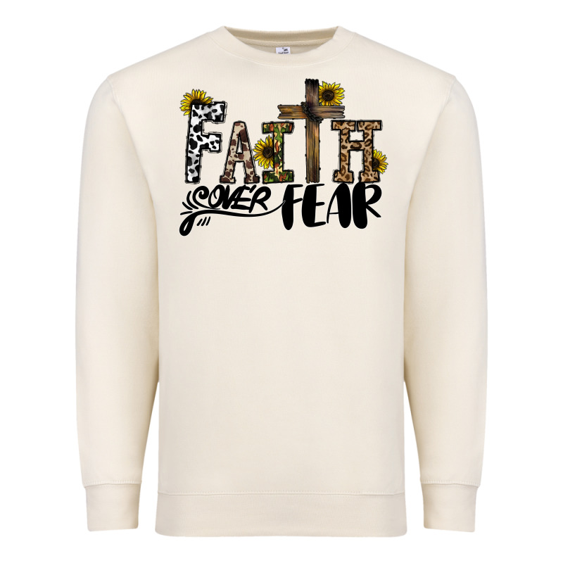 Faith Over Fear Premium Sweatshirt by CowhideDigitalArt | Teevron