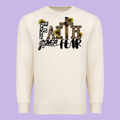 Faith Over Fear Premium Sweatshirt Designed By Cowhidedigitalart