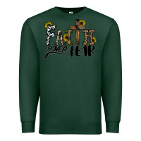 Sports Green faith over fear Premium Sweatshirt - CowhideDigitalArt