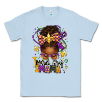 Dusty Blue mardi gras mama afro messy bun Classic Tee - texasbilliewilder