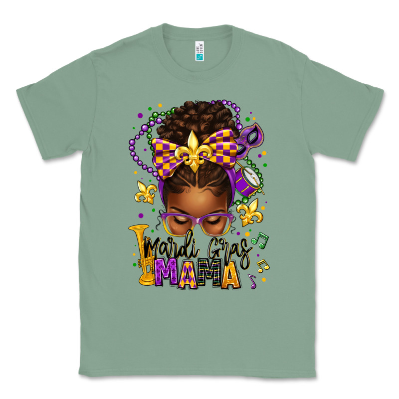 Mardi Gras Mama Afro Messy Bun Classic Tee by texasbilliewilder | Teevron