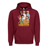 Burgundy bobs family portrait Zipper Hoodie - lanVoArt