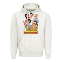 Oatmeal Heather bobs family portrait Zipper Hoodie - lanVoArt