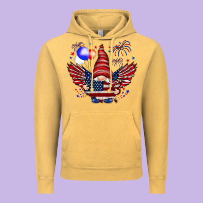 Gnome With 4th Of July Elements Vintage Hoodie Designed By Howdyjamesfarm