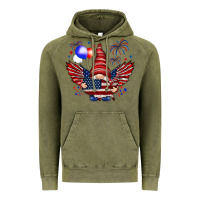 Vintage Olive Gnome with 4th Of July elements Vintage Hoodie - HowdyJamesFarm