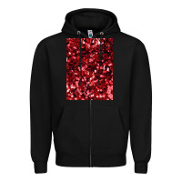 Black red glitter party sequins Zipper Hoodie - lanVoArt